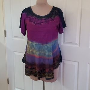 Rayon top tie dye boho hippie XXL NWT